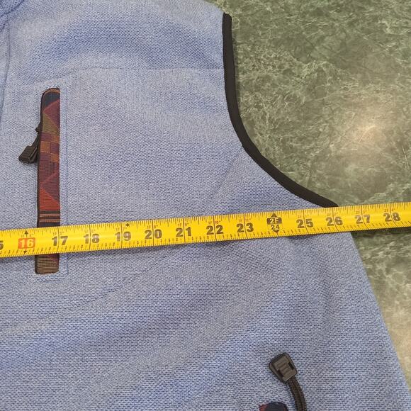 Mens XXL Western Aztec Trim Southwestern Blue Vest Fleece Full Zip Pockets Cozy - Picture 11 of 13